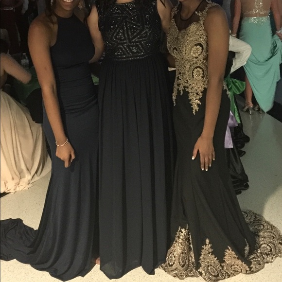 Dresses & Skirts - Black and gold prom dress